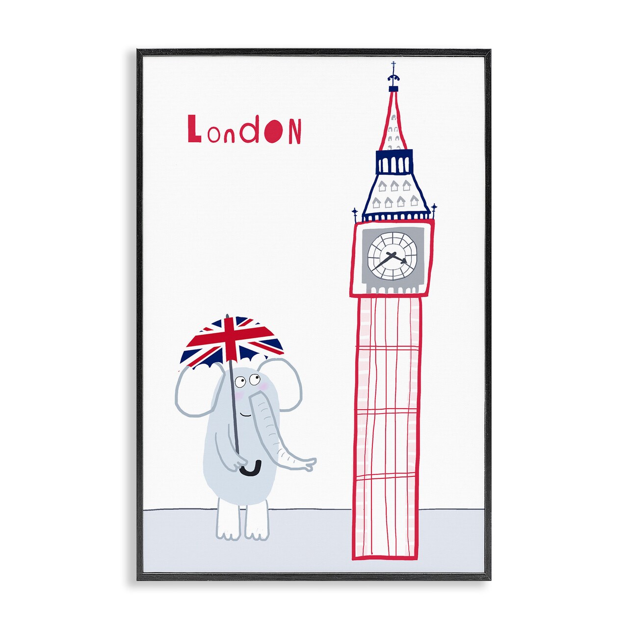 Stupell Industries Elephant & Big Ben London Framed Giclee, design by Carla Daly